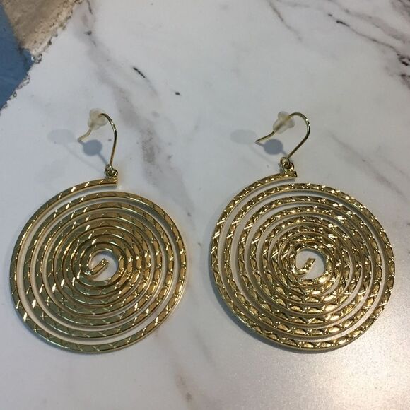 Golden Spiral Earrings - Picture 3 of 4